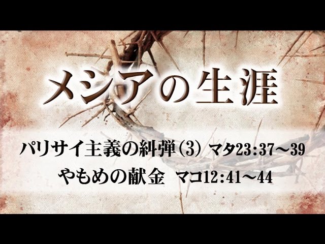 メシアの生涯（164）—パリサイ主義の糾弾（3）、やもめの献金— マタイ